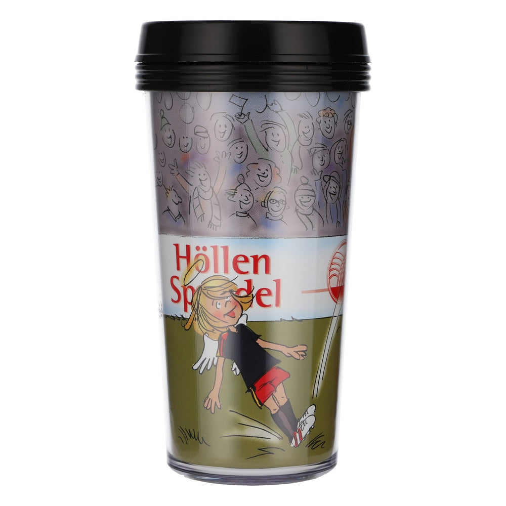 Höllensprudel Water Cup, Insulated Cup with Lid, 0.5 L, Reusable, Soccer Design
