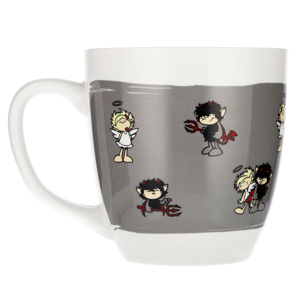 Höllensprudel Water Glass 0.3 L Coffee Cup Devil & Angel Gray Ceramic Cup