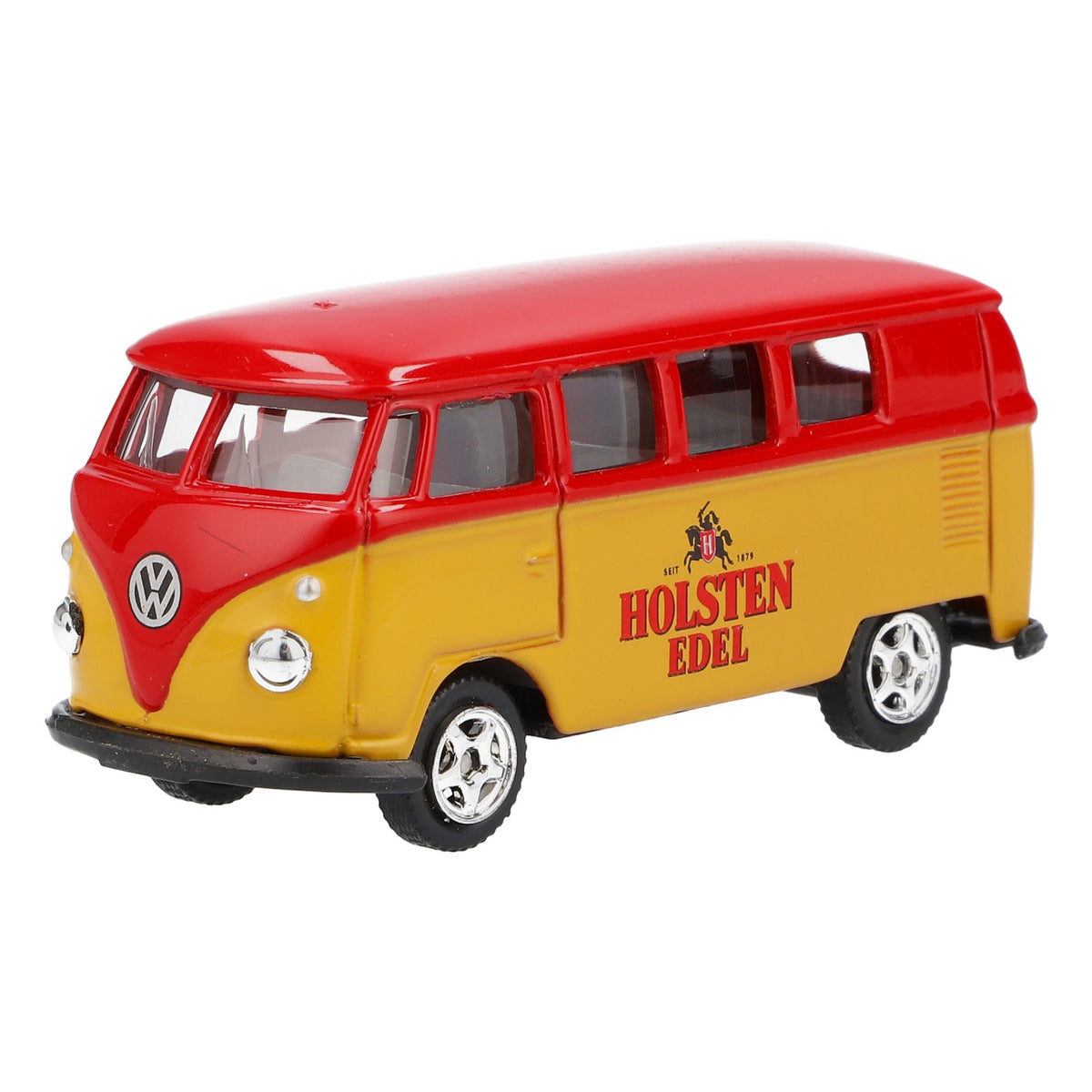 Holsten Beer Model Car 1962 VW Bulli Car Model Scale 1:64 Red/Yellow
