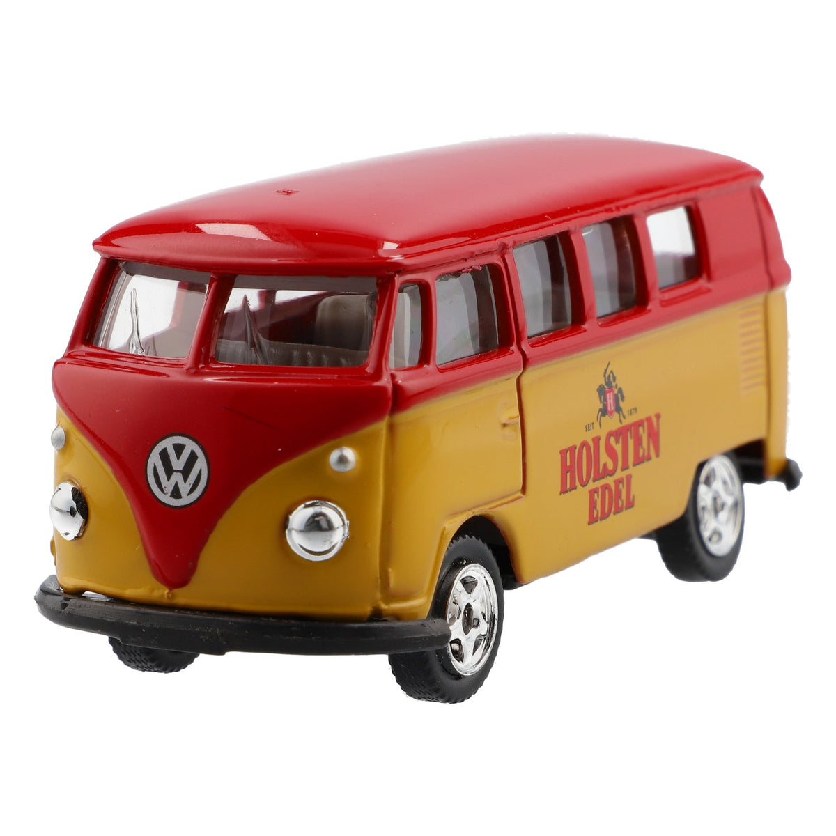Holsten Beer Model Car 1962 VW Bulli Car Model Scale 1:64 Red/Yellow – View 5
