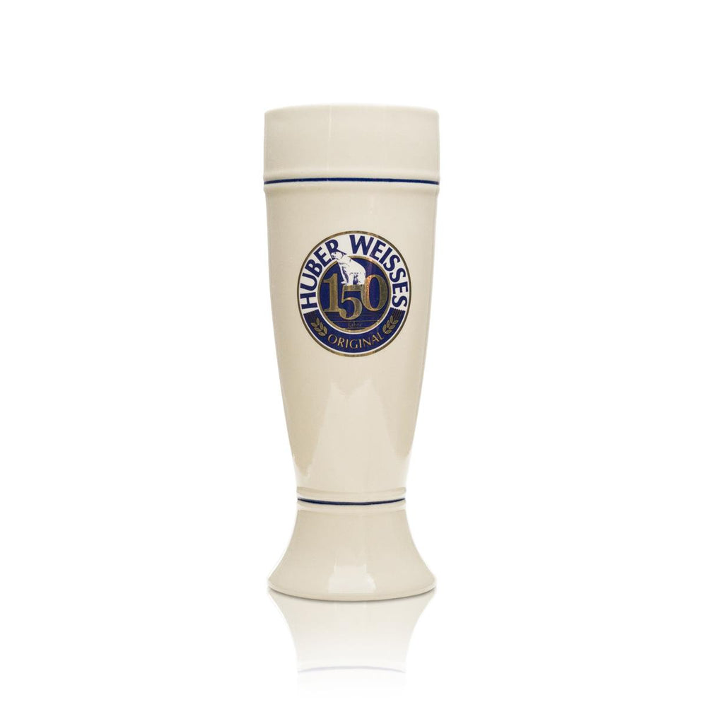 Huber White Glass 0.5l Yeast Wheat Tankard Clay Cup Glasses Collector's Special Edition