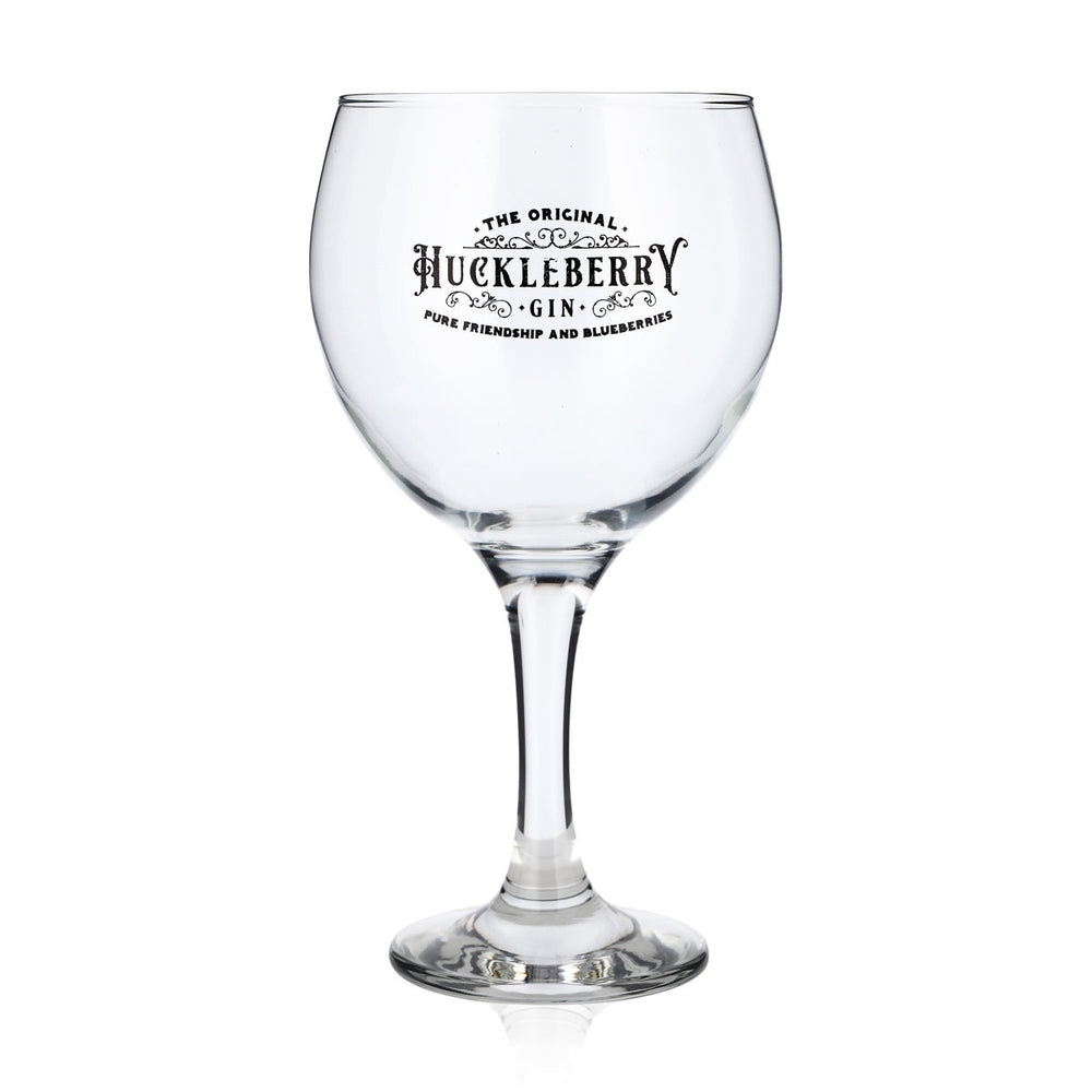 Huckleberry Gin Glass 0.62 L Balloon Glass Black Logo Cognac Swirler Copa Tonic