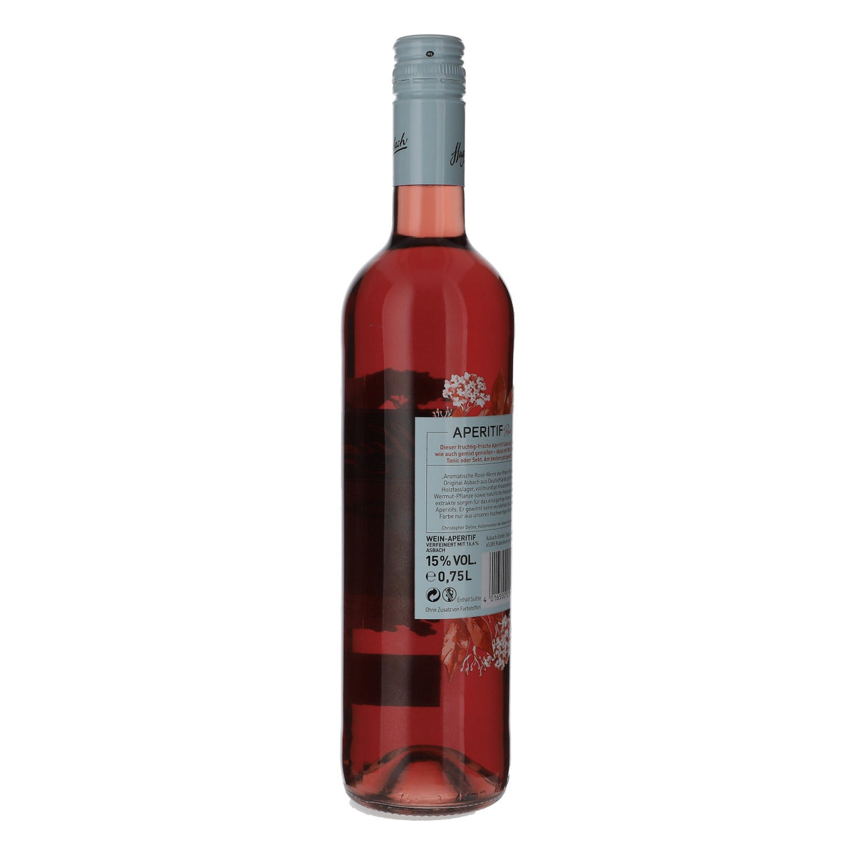 Hugo Asbach Wine Bottle 0.75l Aperitif Rose 15% vol. – View 4