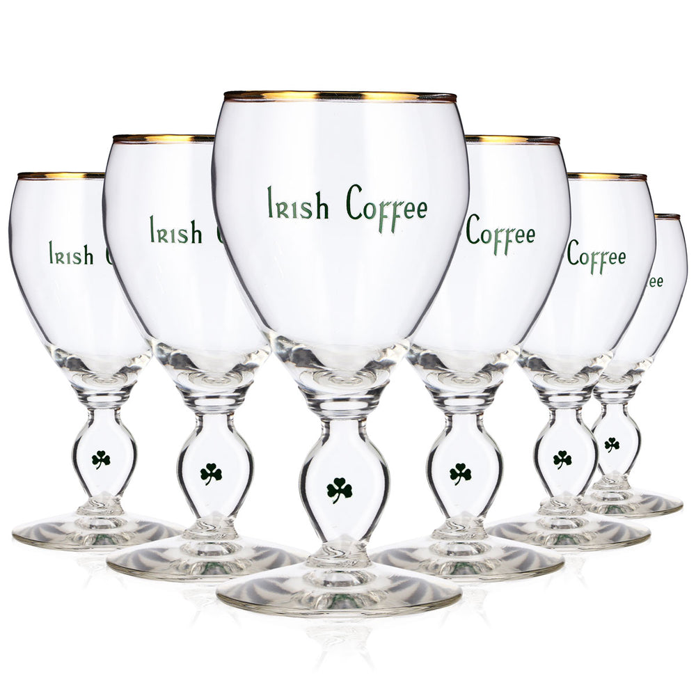 Irish Coffee Whiskey Glass 0.23 L, Goblet with Green Logo, Durabor Plastic Whiskey Glass