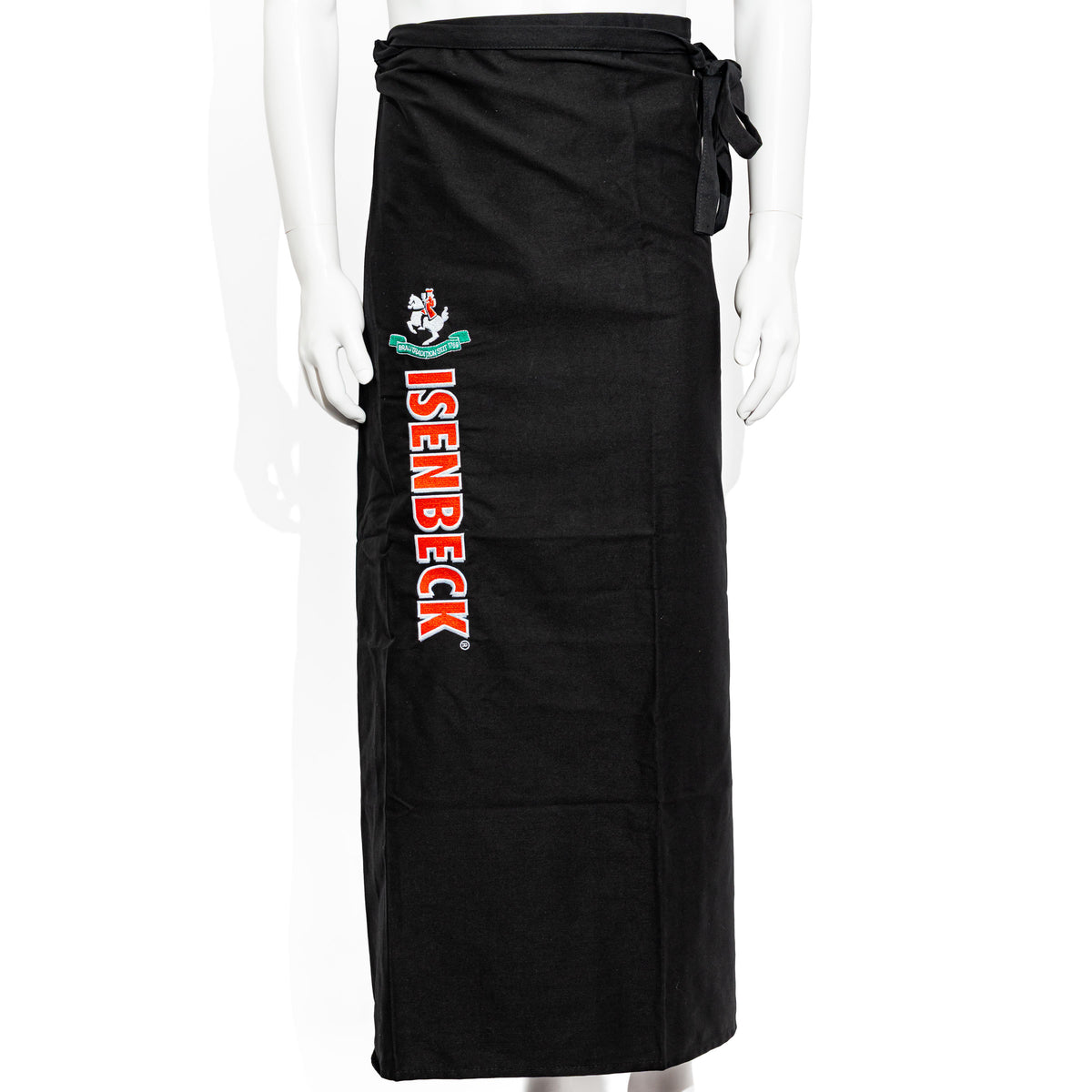 Isenbeck Beer Waiter's Apron with Vertical Lettering, Long Style, Black