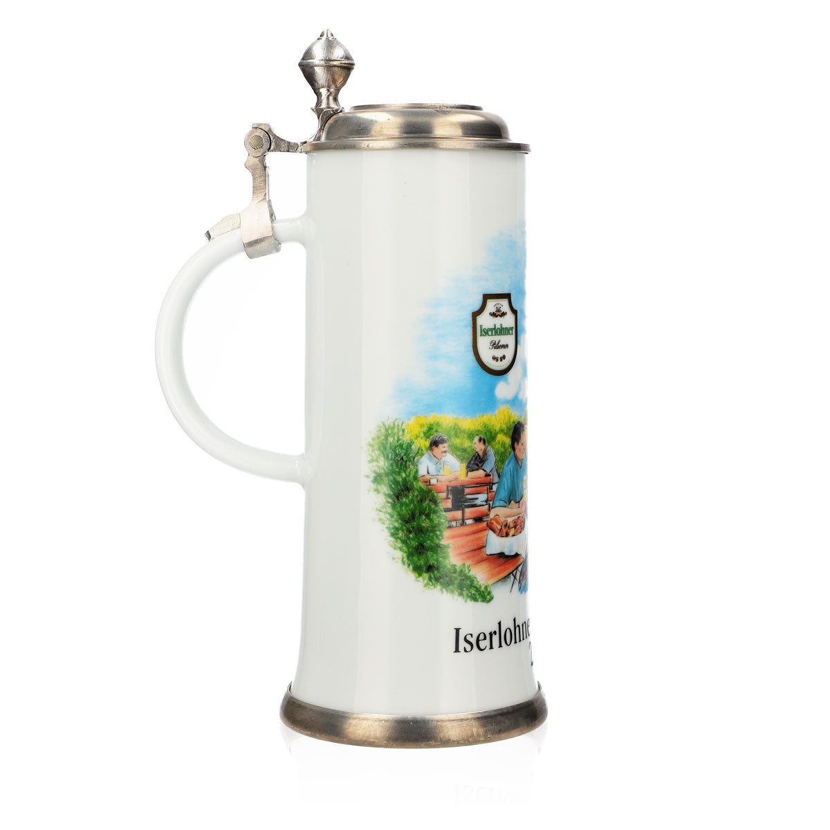 Iserlohn beer glass Annual mug 2002 Stoneware mug Seidel pewter lid 0.65 l mug – View 3