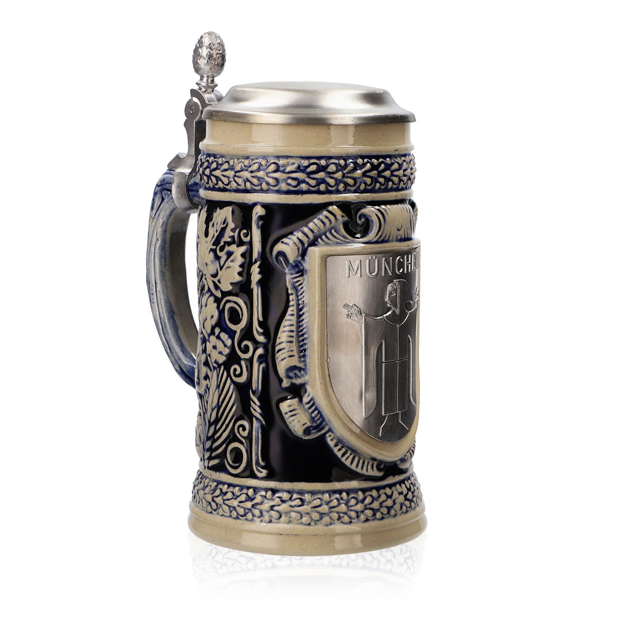 Iserlohn beer glass stoneware mug Seidel pewter lid 0.64 l mug "Munich" – View 2