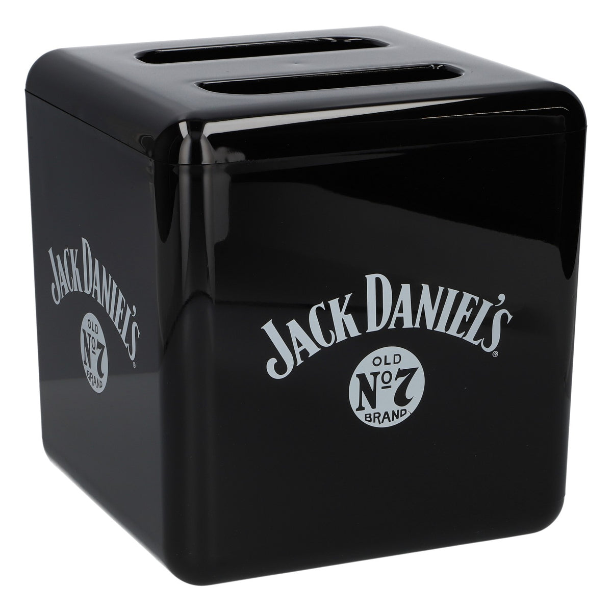 Jack Daniel's Whiskey Acrylic Cooler Ice Cube Tray, Black Plastic Bar Accessory