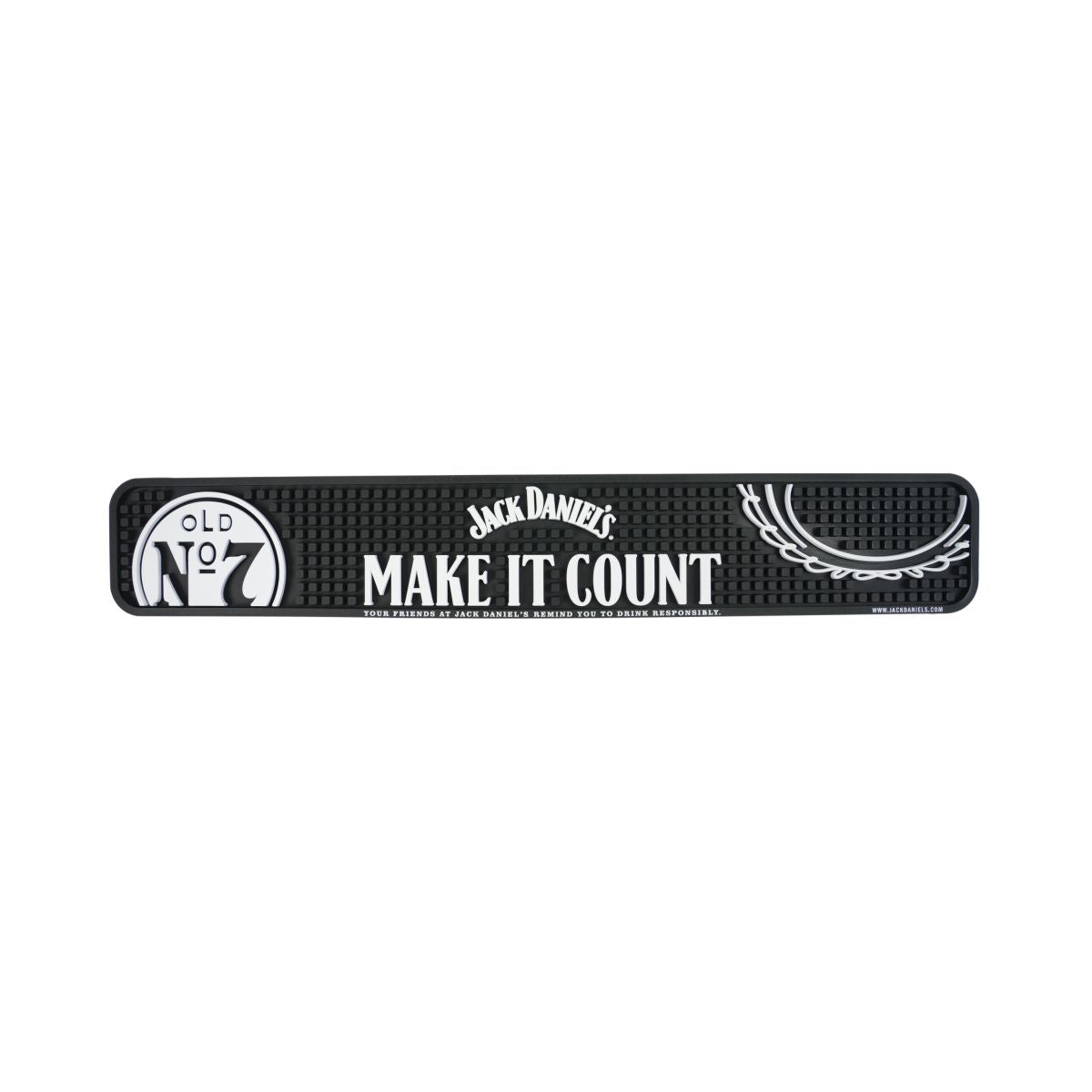 Jack Daniels Bar Mat Service Mat Drip Mat 53x9 cm Black Countertop