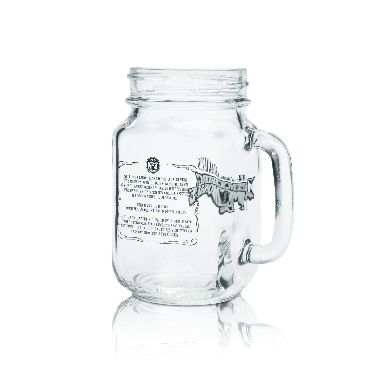 Jack Daniels glass 0.48l Mason jar jug Lynchburg Lemonade without lid Handled jar
