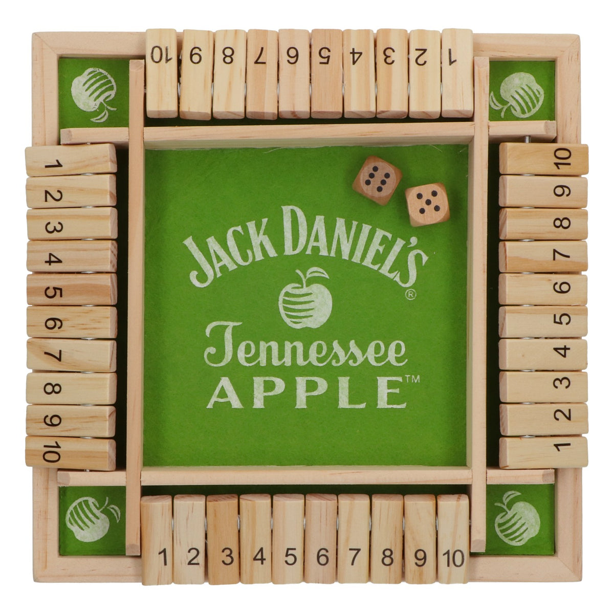 Jack Daniels Whiskey Board Game Game Night Friends Shut the Box Apple Green