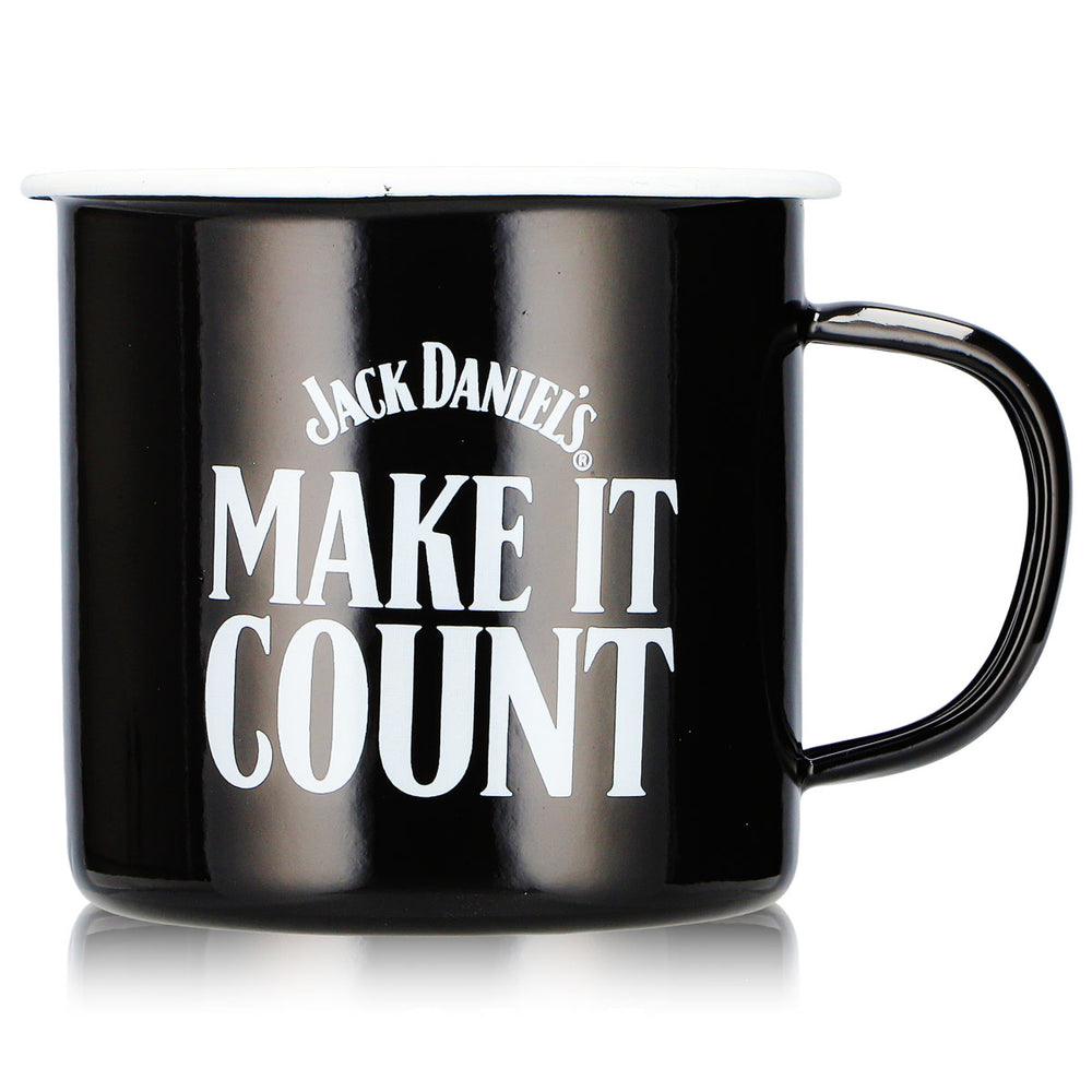 Jack Daniels Whiskey Glass, 0.54 L, "MAKE IT COUNT" Mug, Black