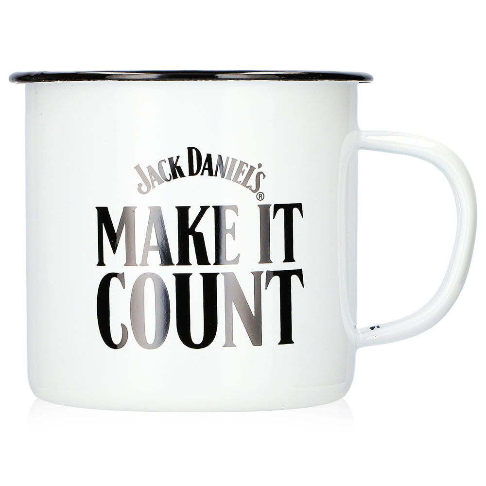 Jack Daniels Whiskey Glass, 0.54 L, "MAKE IT COUNT" Mug, White