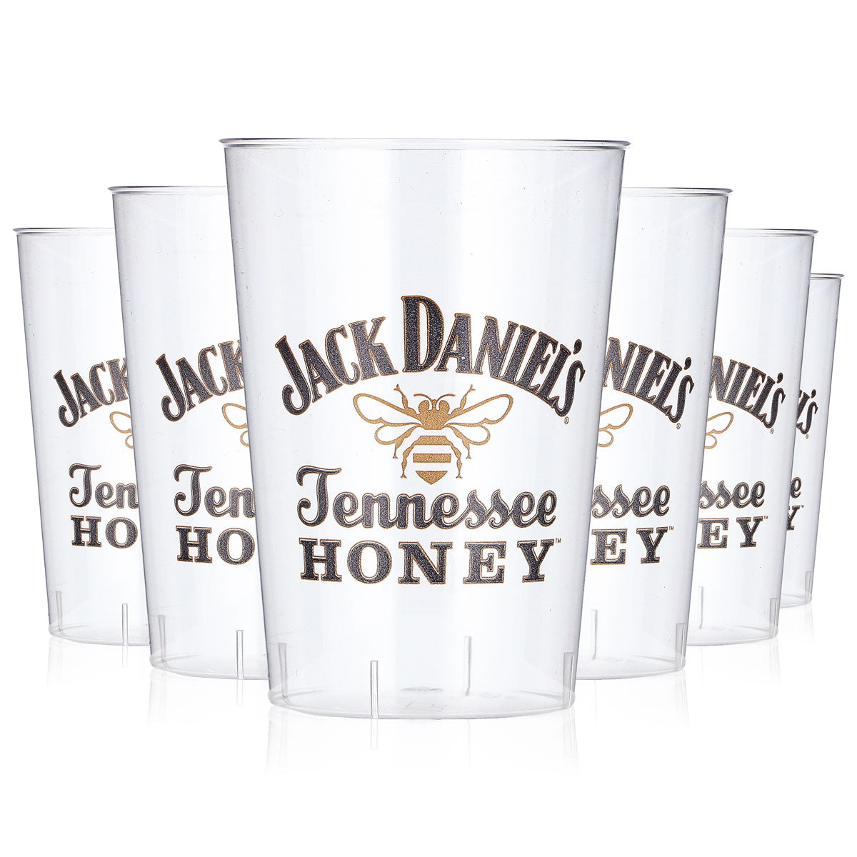 Jack Daniels Whiskey Glass, Pack of 40, 0.1 L, Honey Logo, Plastic Disposable Cups