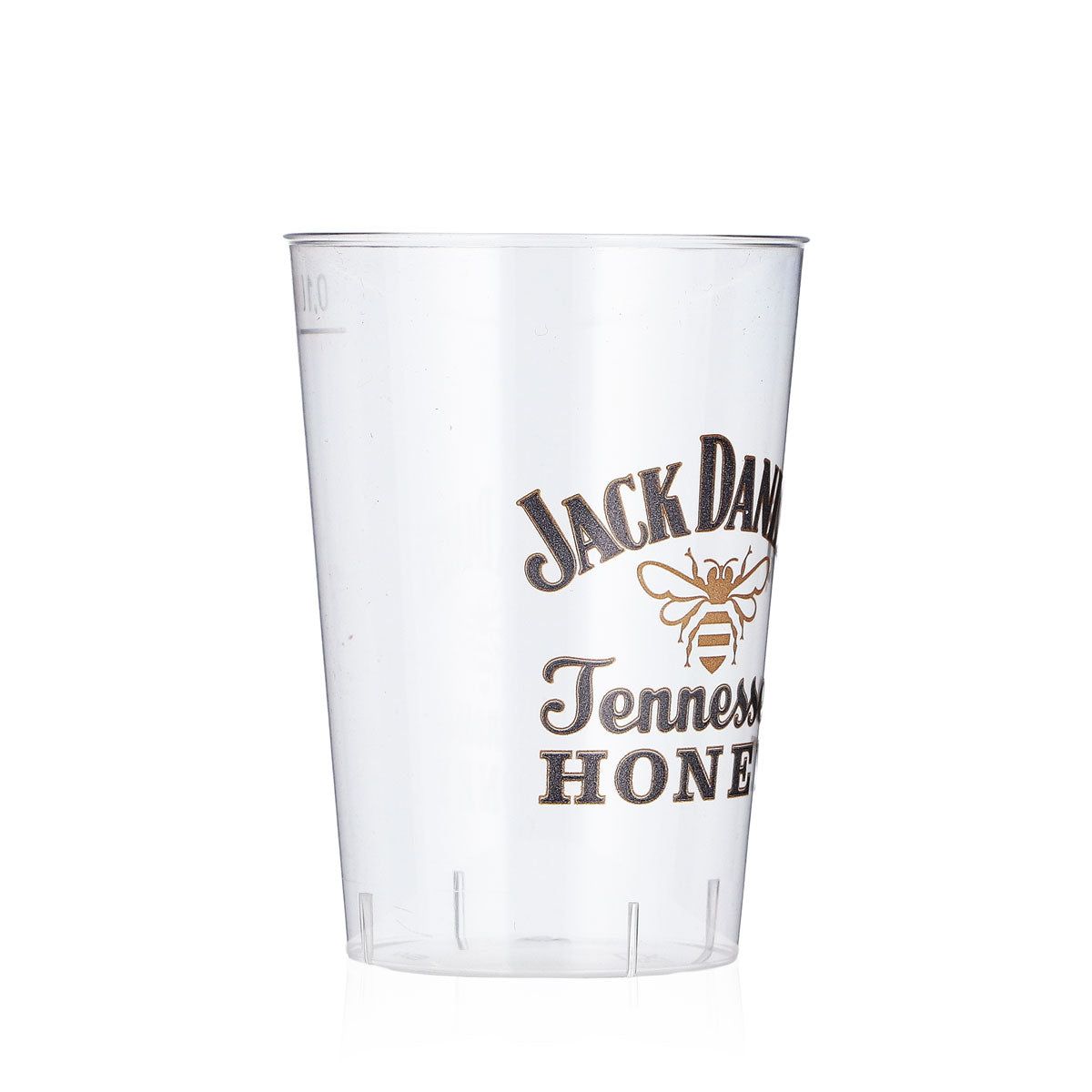 Jack Daniels Whiskey Glass, Pack of 40, 0.1 L, Honey Logo, Plastic Disposable Cups – View 3