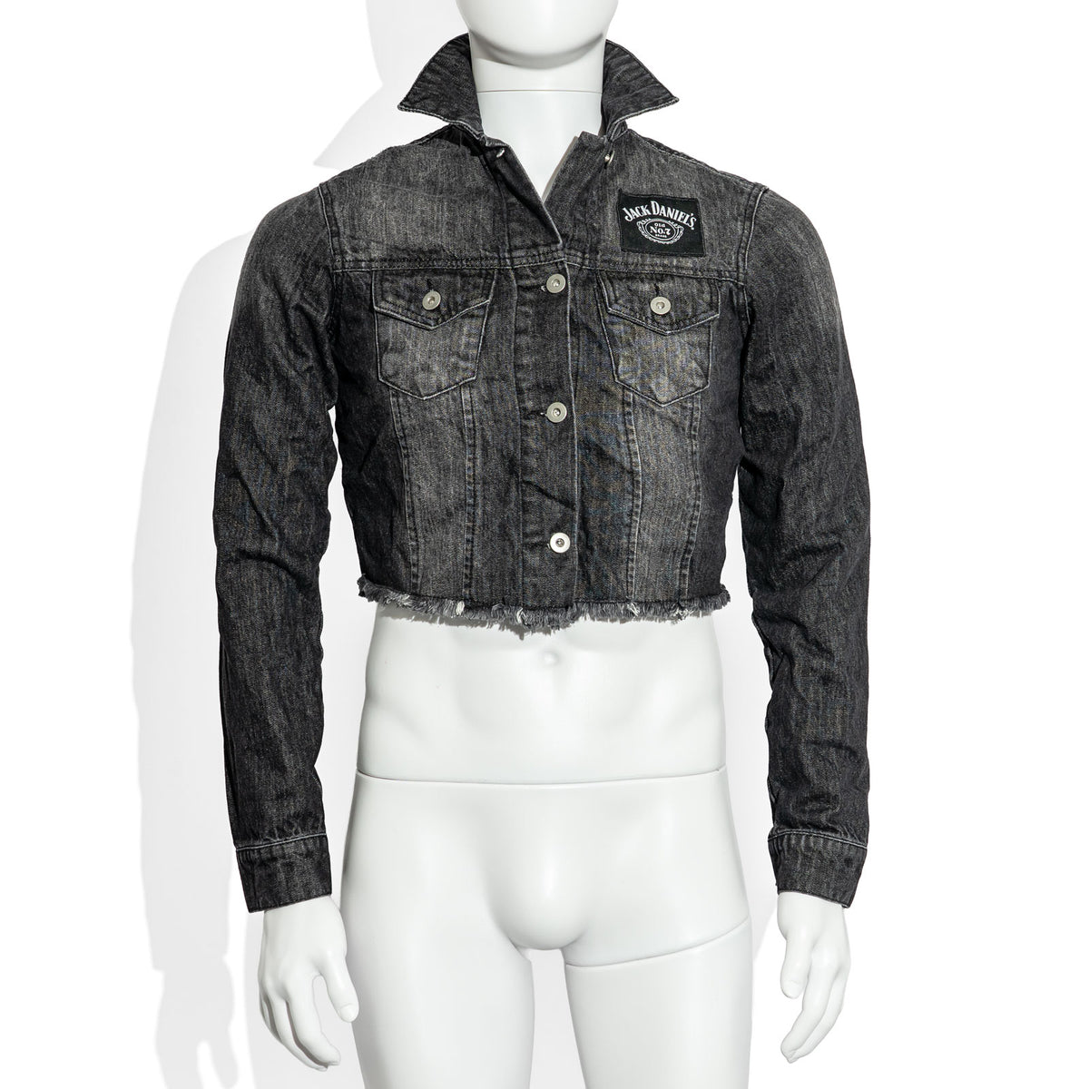 Jack Daniels Whiskey Glass LED Size M Blended Fabric Whiskey Girly Short Jeans Jacket No. 7 – View 3