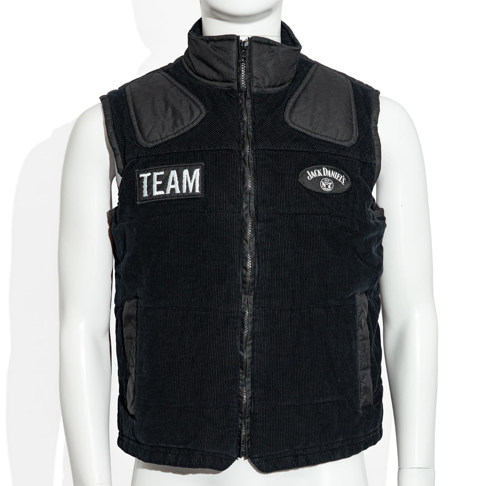Jack Daniels Whiskey Glass Round Chest Logo Blended Fabric Vest