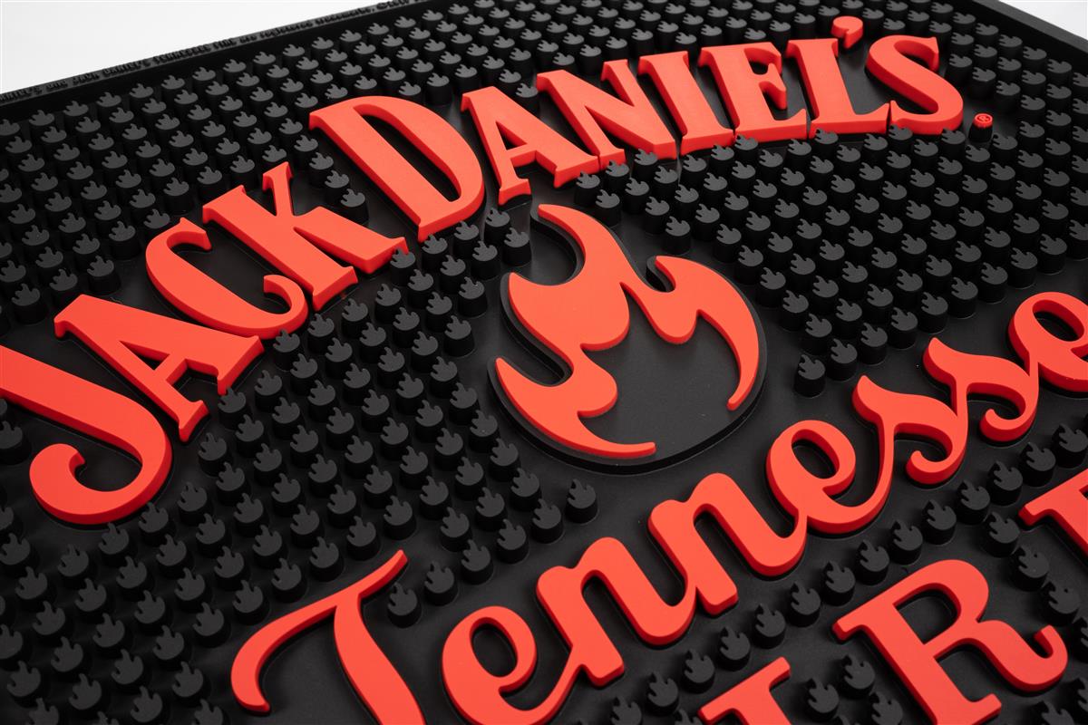 Jack Daniels Whiskey Bar Mat Drip Mat Bar Accessories Fire Square Red – View 2