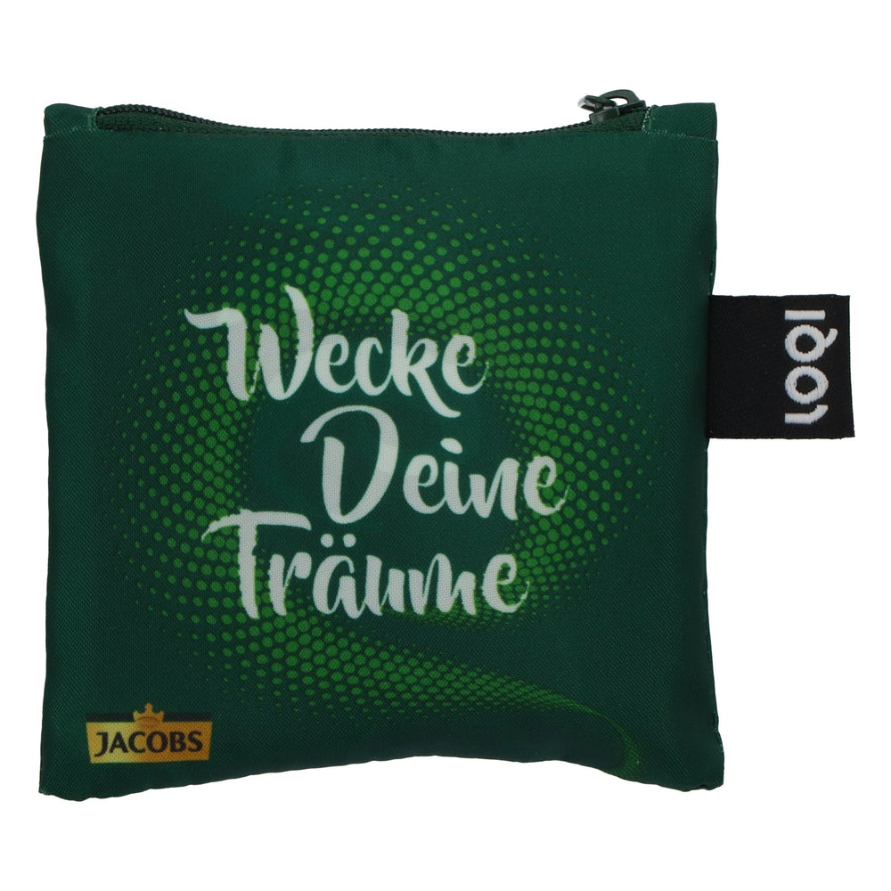 Jacobs Coffee Tote Bag LOQI Shopping Bag in Green Polyester Pouch