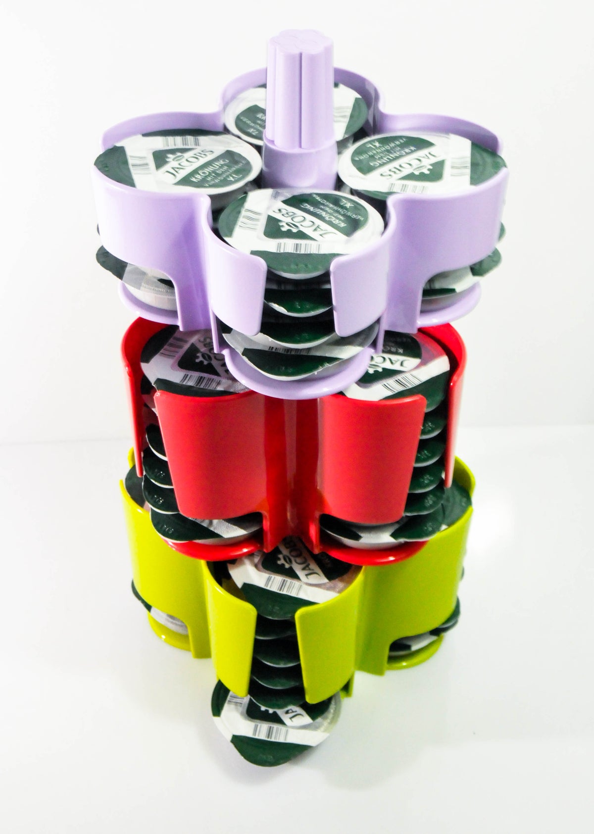 Jacobs Tassimo, Koziol 3-tier capsule carousel dispenser Disk dispenser for 64 coffee capsules
