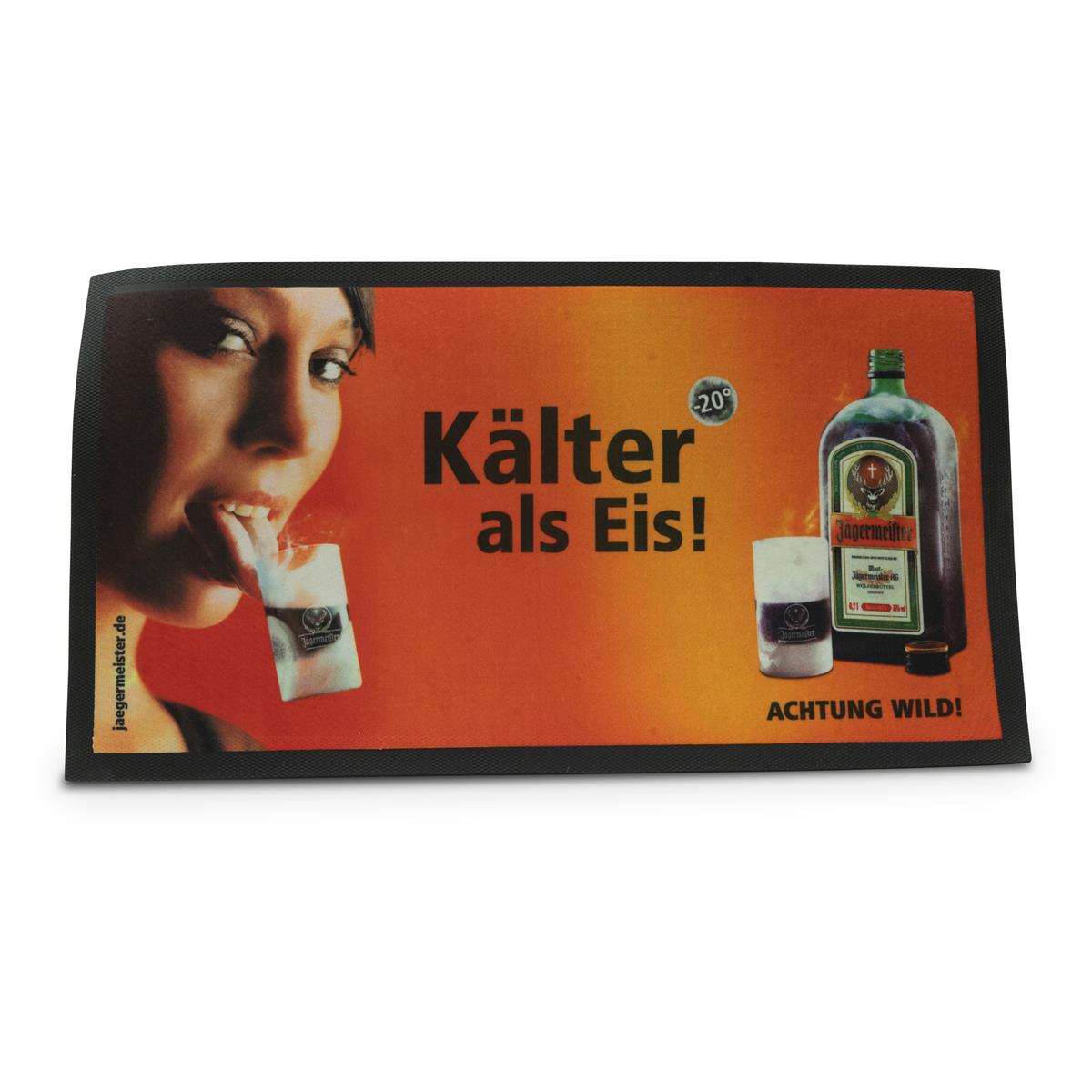 Jägermeister liqueur bar mat, drip mat, bar accessory, thin, colder than ice, 45x25