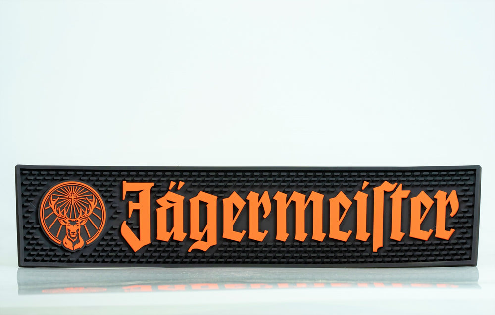 Jägermeister liqueur bar mat, drip mat, bar accessory, large, new logo, 58.5 x 13
