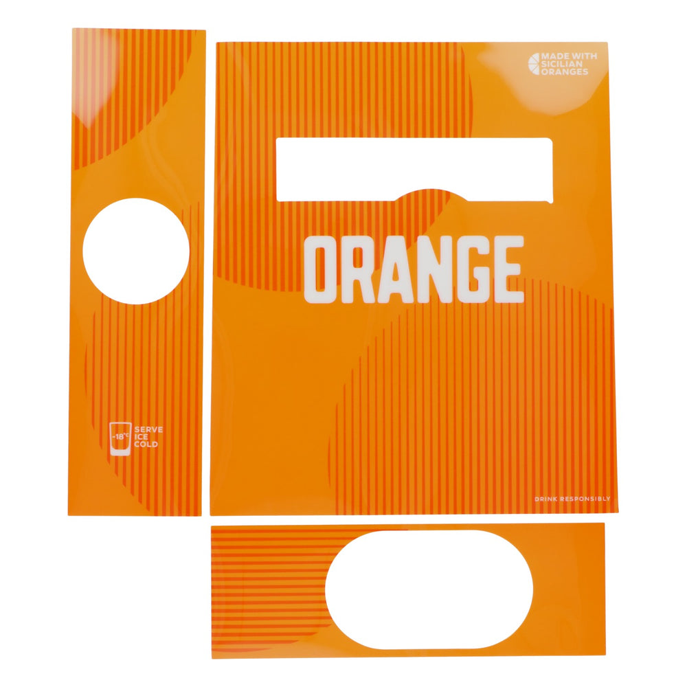 Jägermeister liqueur foil 37x30.5cm tab machine dual tab foil orange