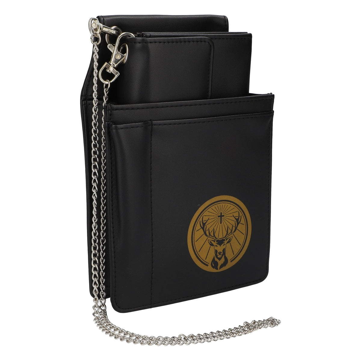 Jägermeister liqueur wallet incl. wallet holster Pockets for notepad & pen Golden logo new – View 2