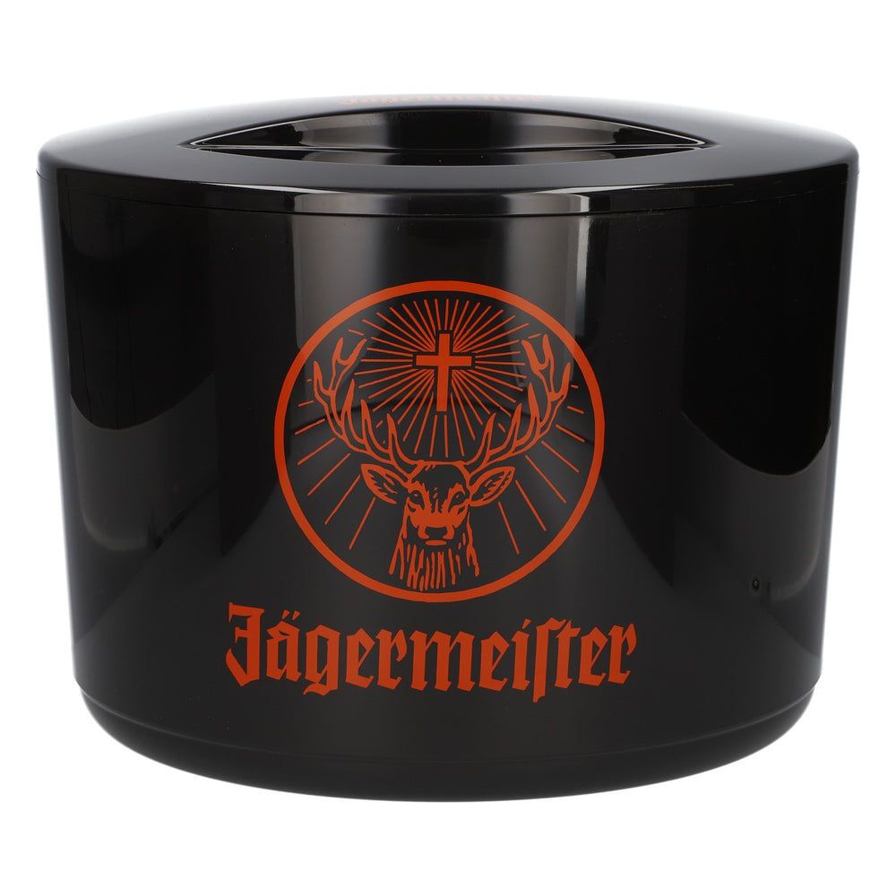 Jägermeister Liqueur Cooler 10L Ice Bucket with Orange Logo, New, Black Plastic