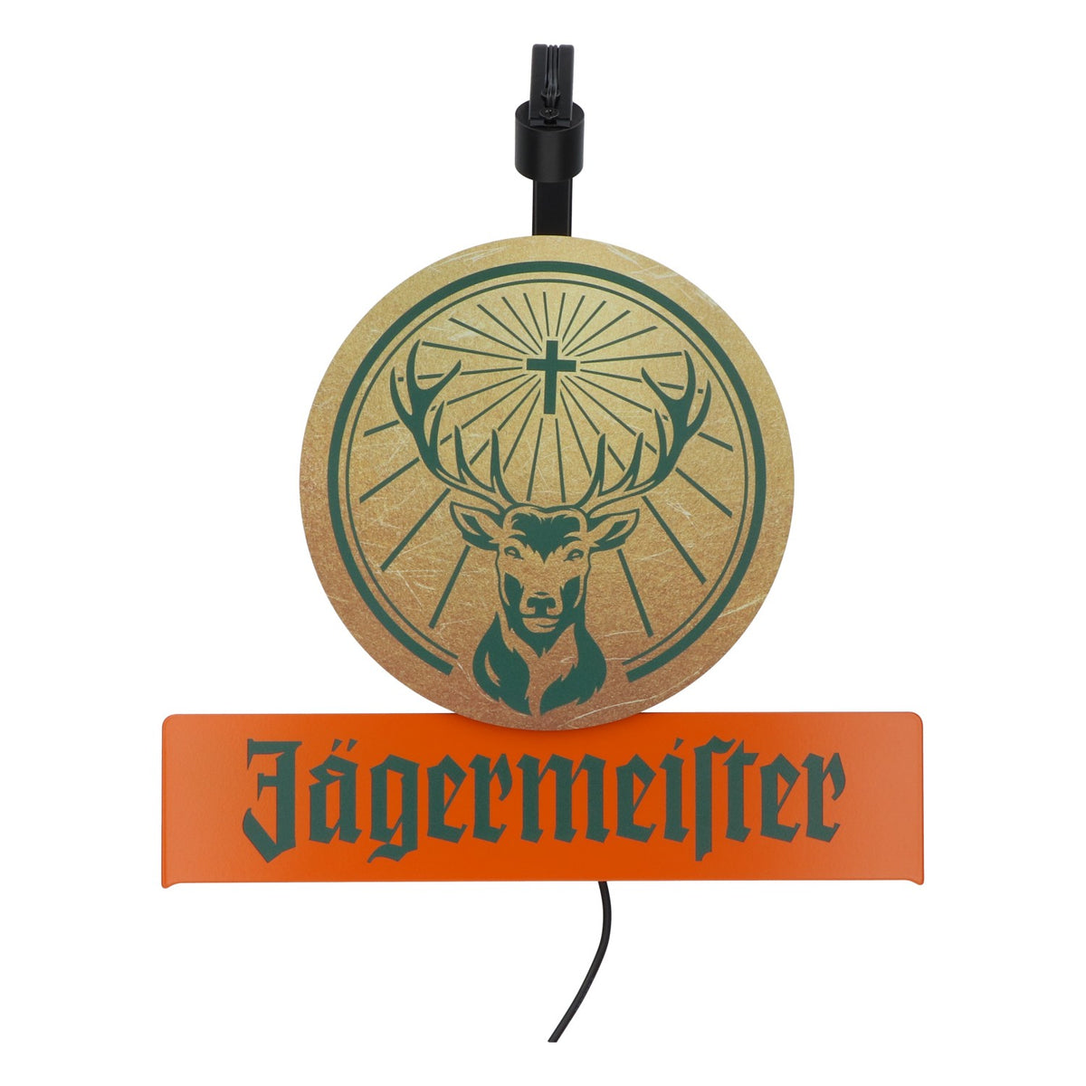 Jägermeister liqueur LED illuminated advertising sign including power supply unit Wall display