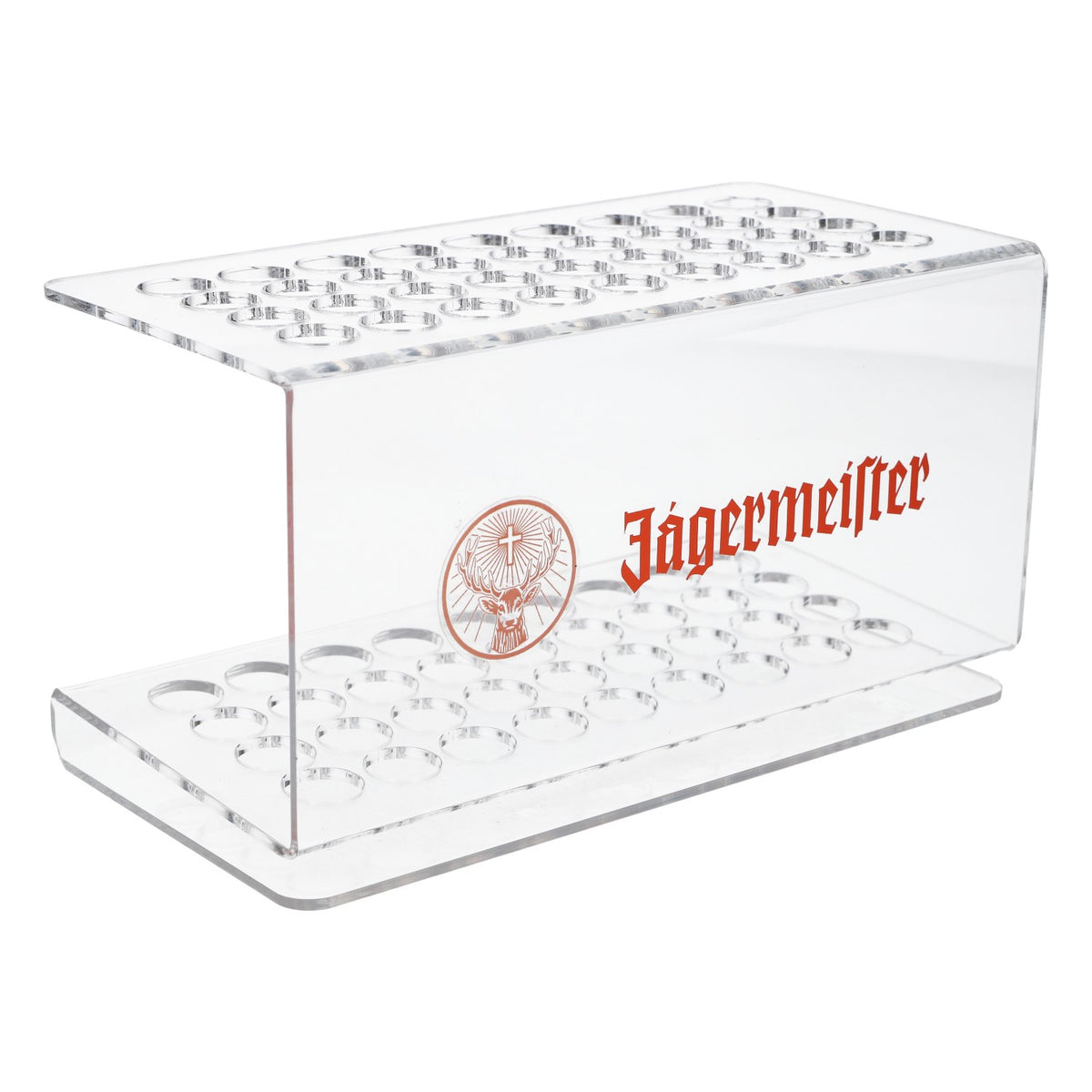 Jägermeister Liqueur Shot Glass Holder, Tooter Rack, Orange Logo, New, Plastic