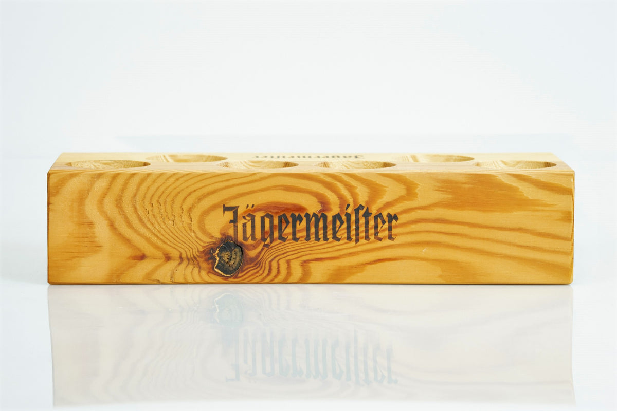 Jägermeister liqueur tray Serving tray Waiter's tray Wooden block for 6 shots – View 2