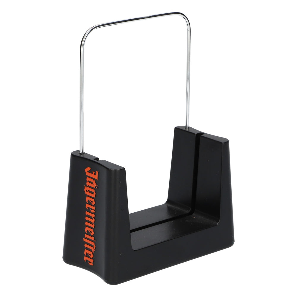 Jägermeister liqueur table display card holder, black with bow