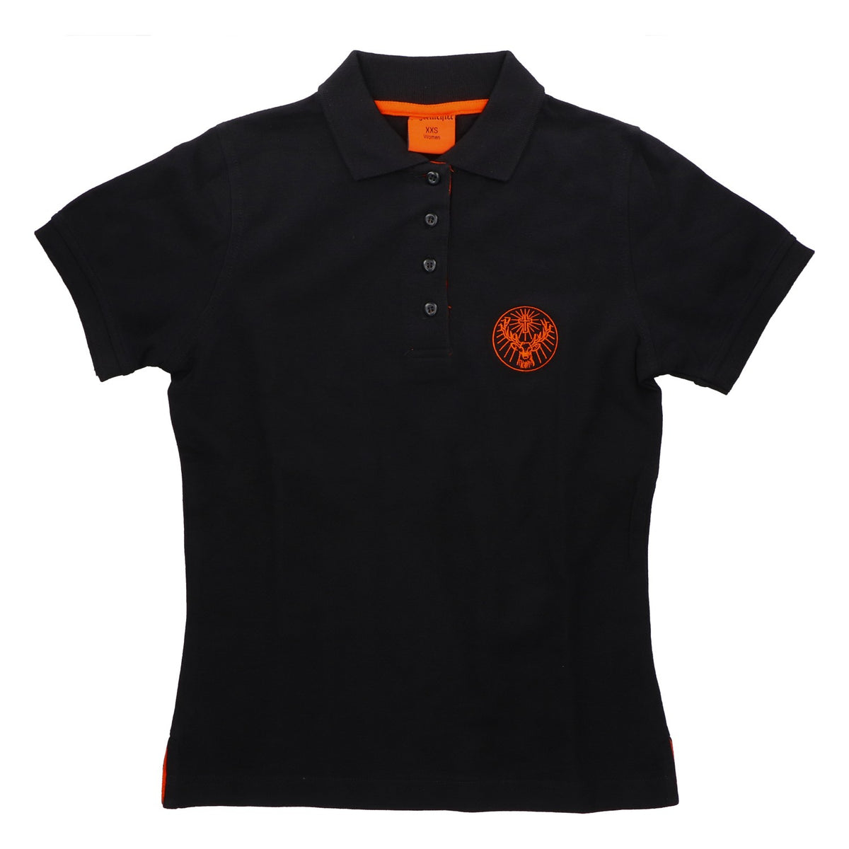 Jägermeister Polo T-Shirt for Women, Size XXS, Black, with Deer Embroidery, Original