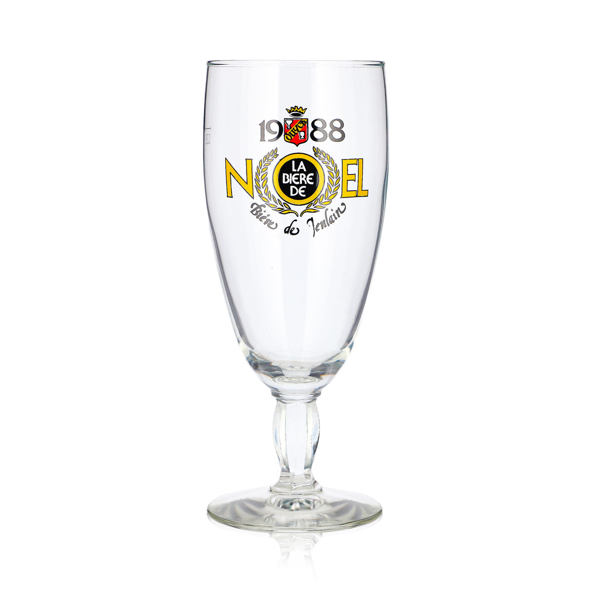 Jenlain Beer Glass, 0.25 L Tulip-Shaped "Noel 1988" Square-Stemmed Beer Glass – View 2