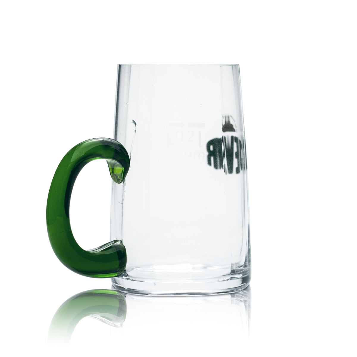 Jever beer glass 0.2 l mug tankard Seidel glasses Rare green handle oak Gastro – View 2