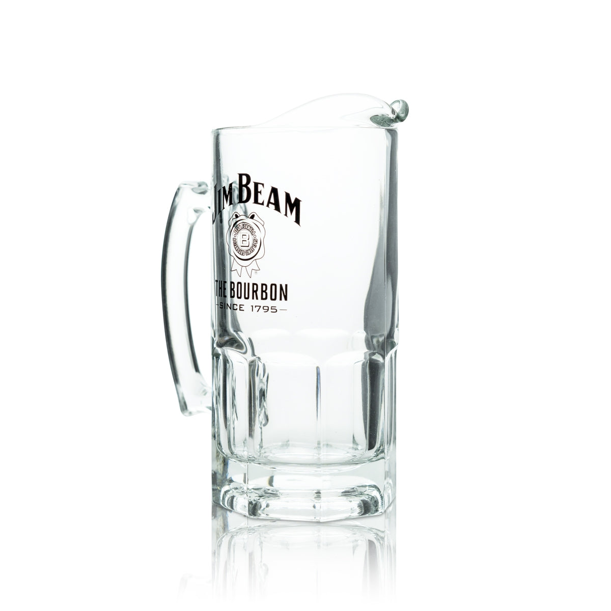 Jim Beam Pitcher 1l Whiskey Glass Carafe Jug Contoured Glass Handle Mug Gastro – View 3