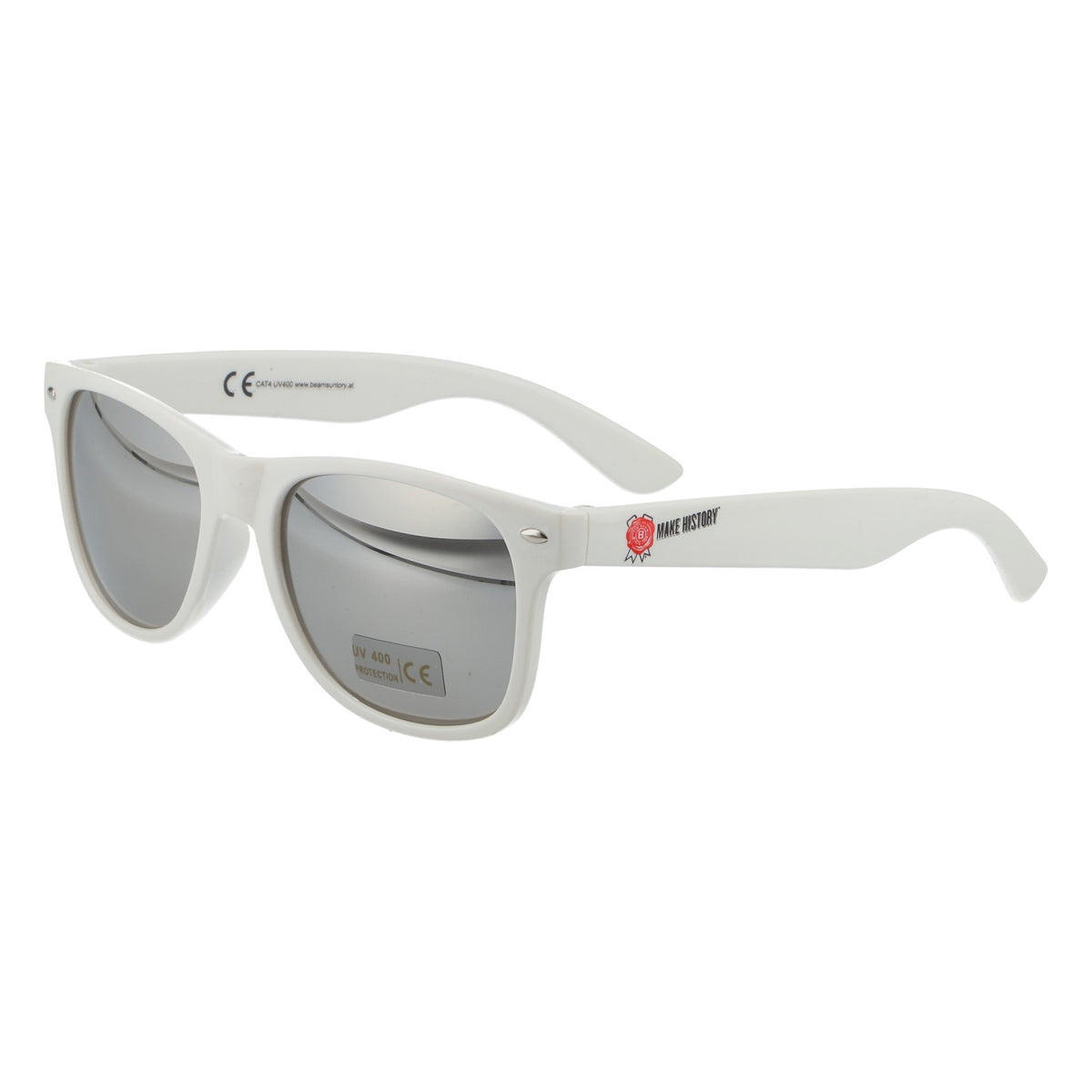 Jim Beam Sunglasses, White, UV 400, Mirrored Lenses, Wayfarer Style, Fan Item – View 2