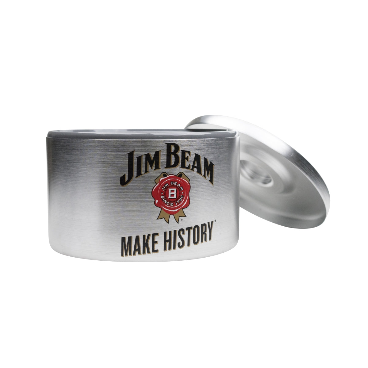 Jim Beam Whiskey Ice Cube Tray Bottle Cooler Silver Metal Make History – View 3
