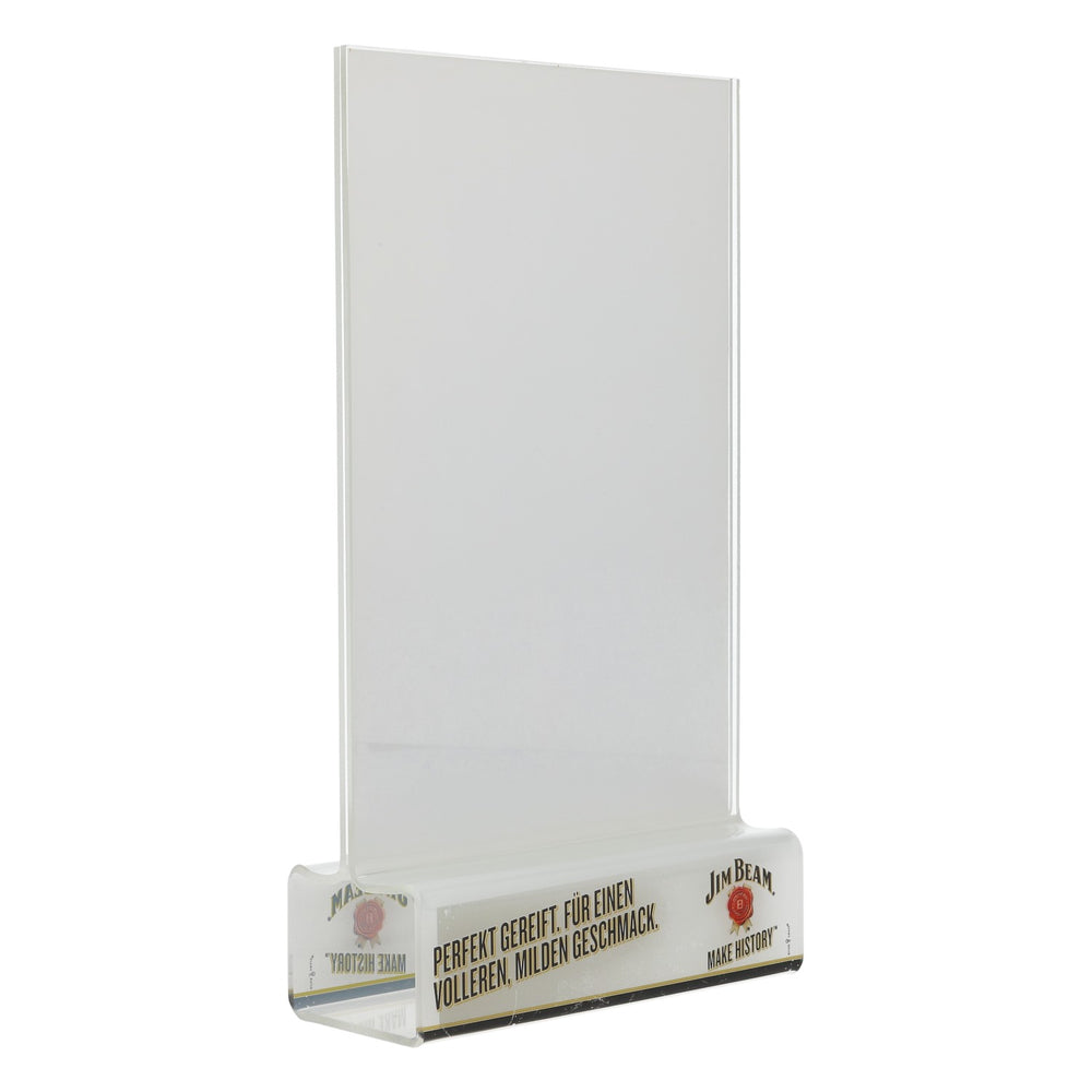 Jim Beam Whiskey Table Display Menu Card Holder, White