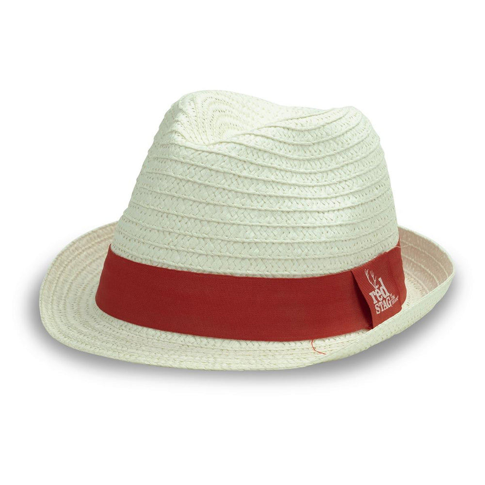 Jim Beam Whiskey Hat Panama Hat Summer Hat White Red Stage