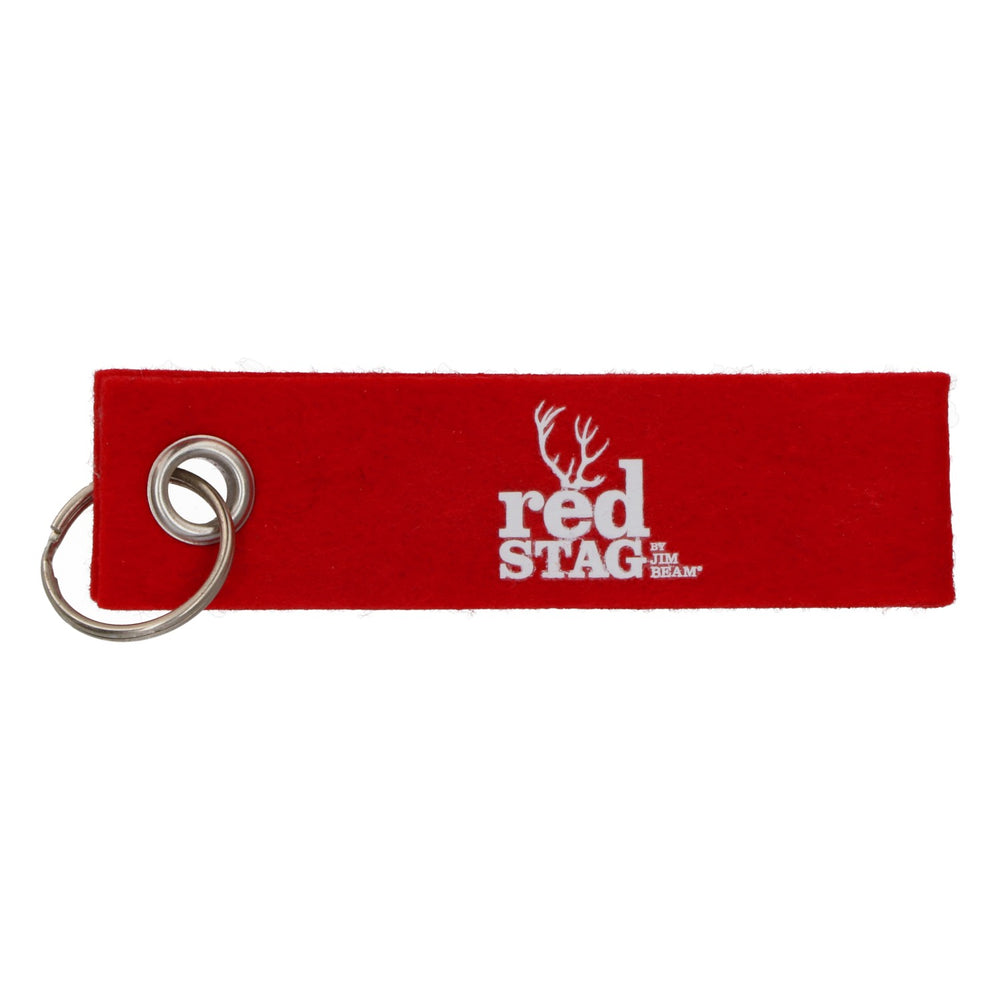 Jim Beam Whiskey Red Stag Felt Keyring Pendant as a Loop