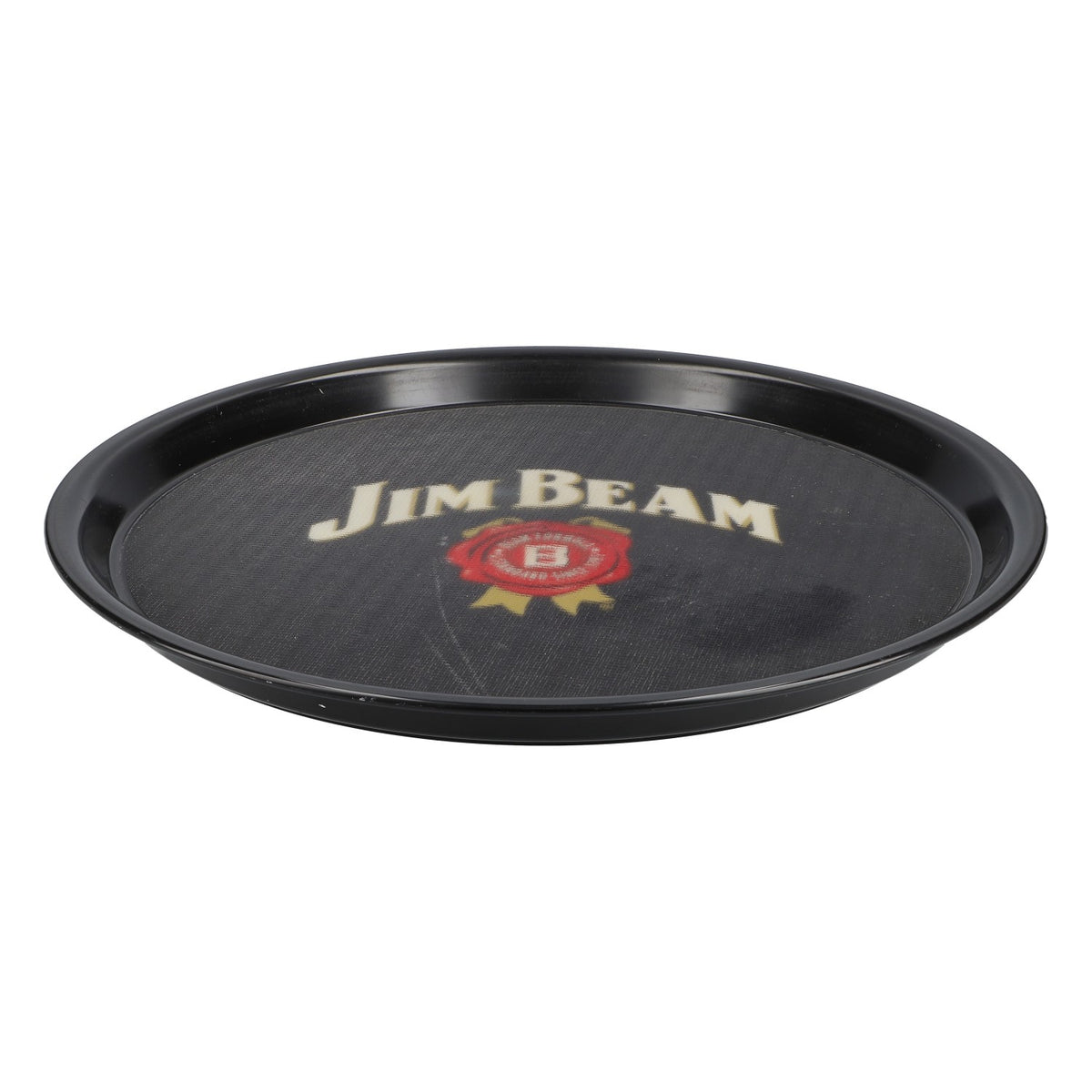 Jim Beam Whiskey Round Tray Serving Tray Black Design – View 2