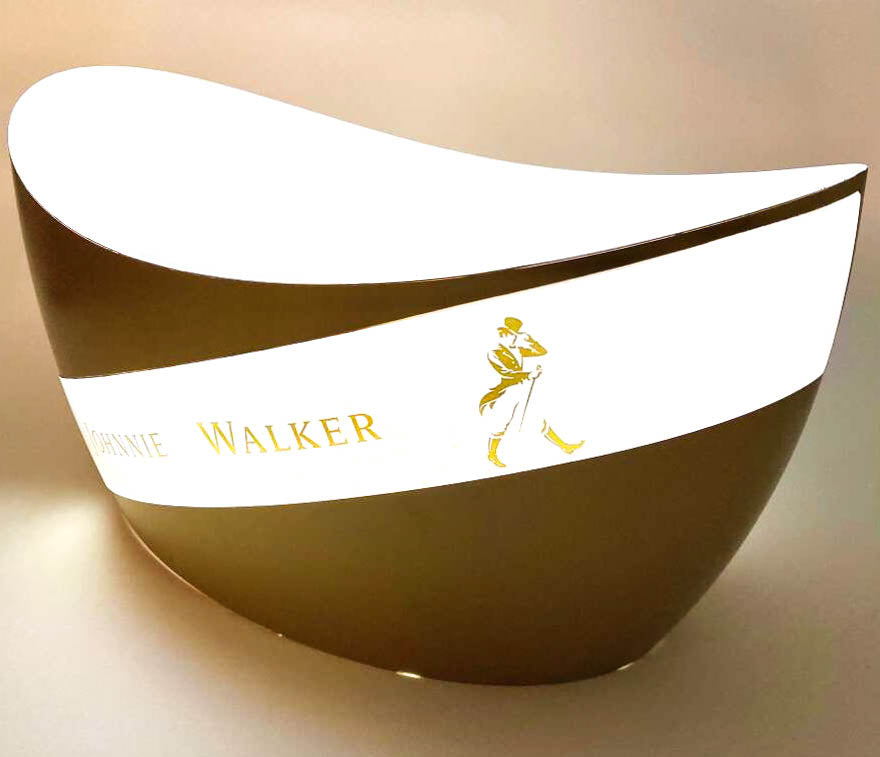 Johnnie Walker Whisky LED Cooler Bottle Cooler Ice Cube Tray Jeroboam Gold – View 3