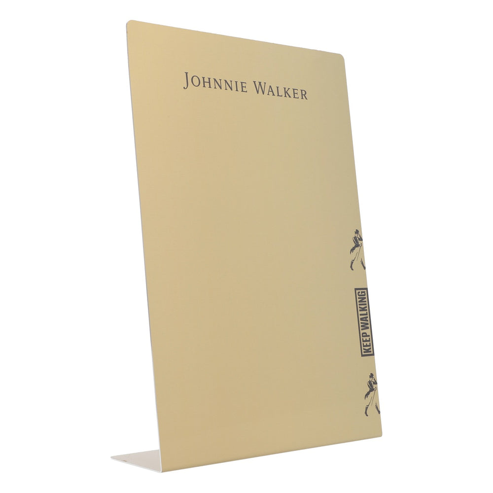 Johnnie Walker Whiskey Table Display Price Board Gold Tin Sign
