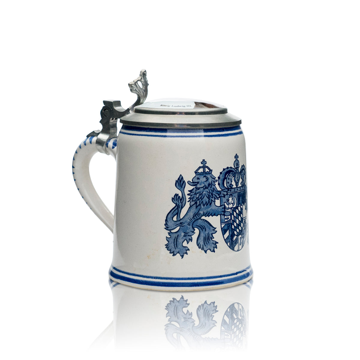 Kaltenberg Collector's Glass 0.5l Beer Mug Humpen Seidel King Ludwig III Tin Lid – View 2