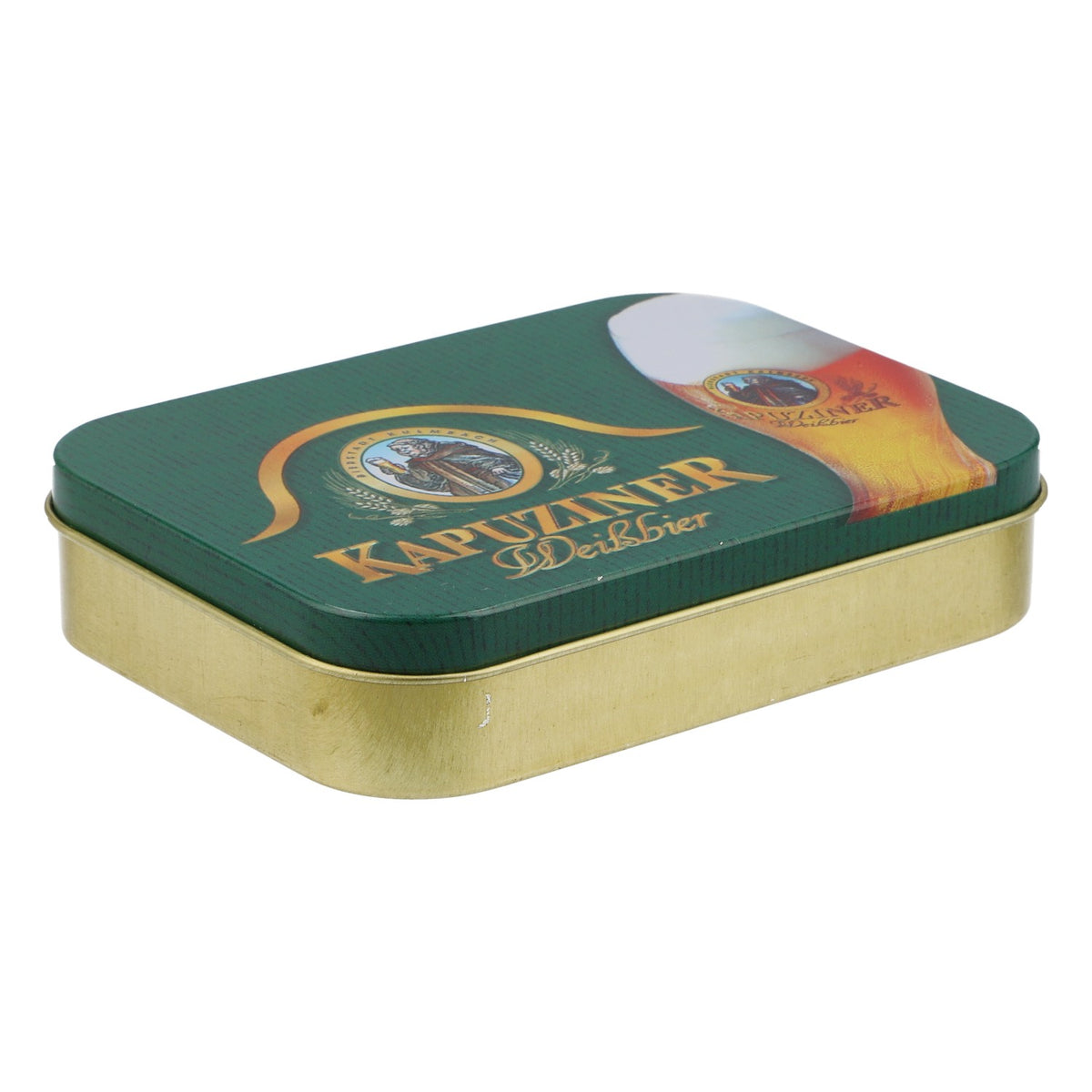Kapuziner Beer Keychain Flashlight (LED, green) in a Tin Can – View 4