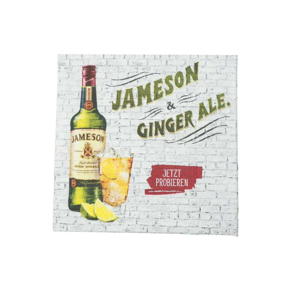 50x Jameson Whiskey Napkins Ginger Ale Try now 25x25 Glass Coasters