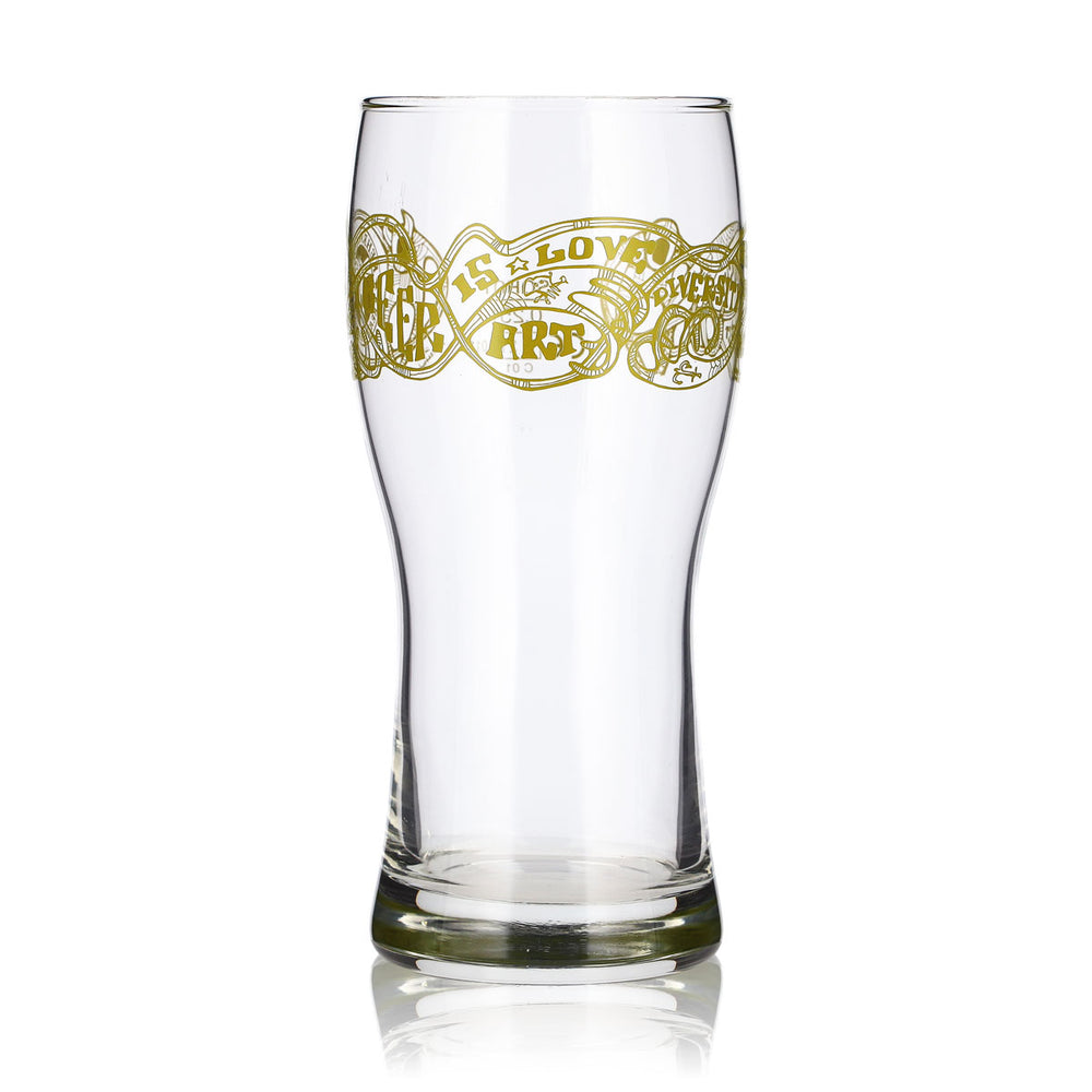 Kehrwieder Beer Glass 0.25 L Mug, Cream with Green Logo Print, Willibecher Beer Glass