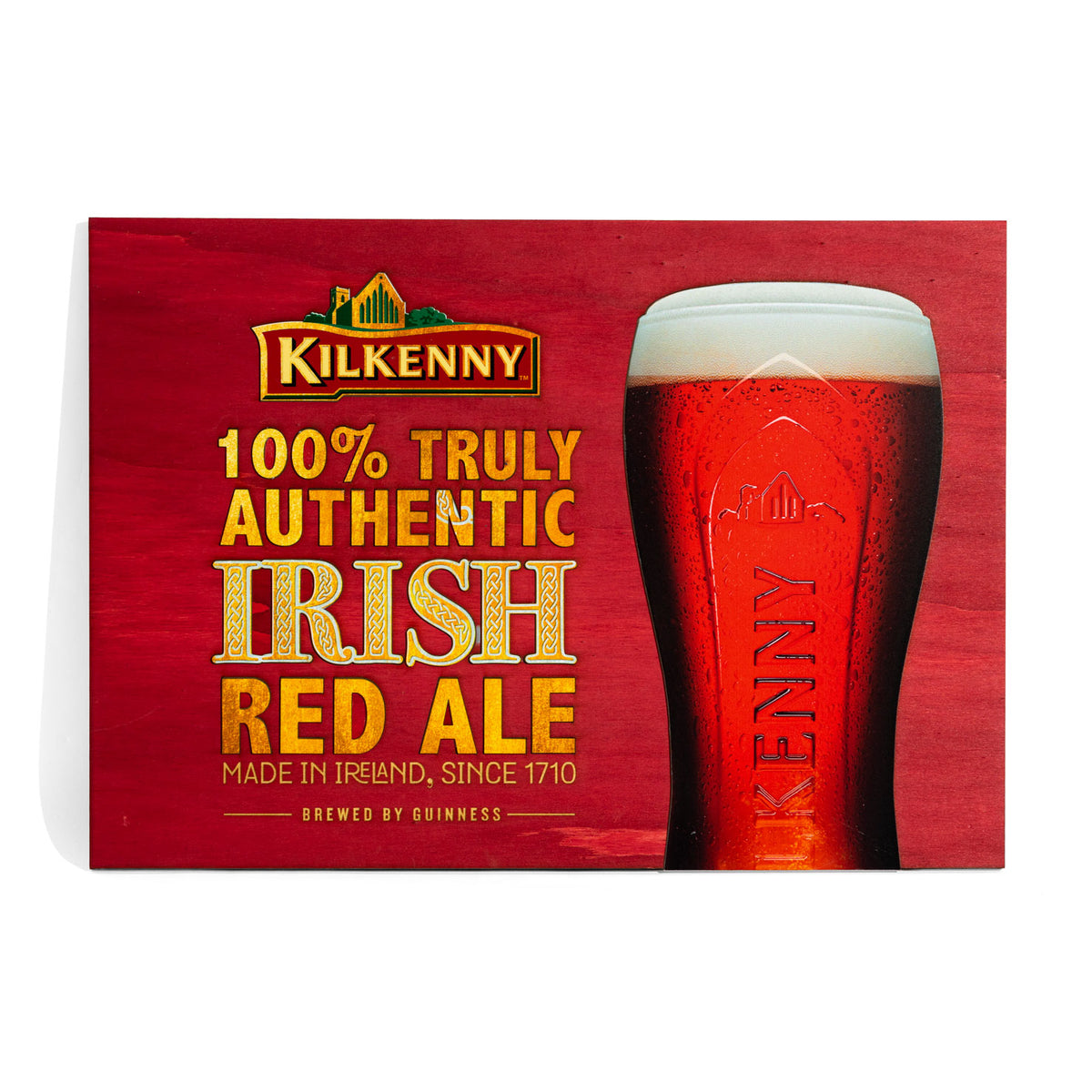 Kilkenny beer LED illuminated sign, illuminated advertising, wooden sign, red, incl. power supply unit – View 2